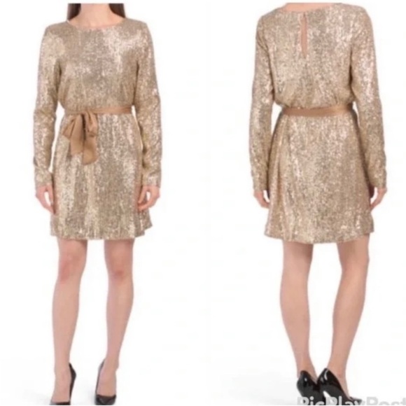 Ramy Brook Gold Sequin Dress XS 4-8 eeuc - Picture 2 of 2